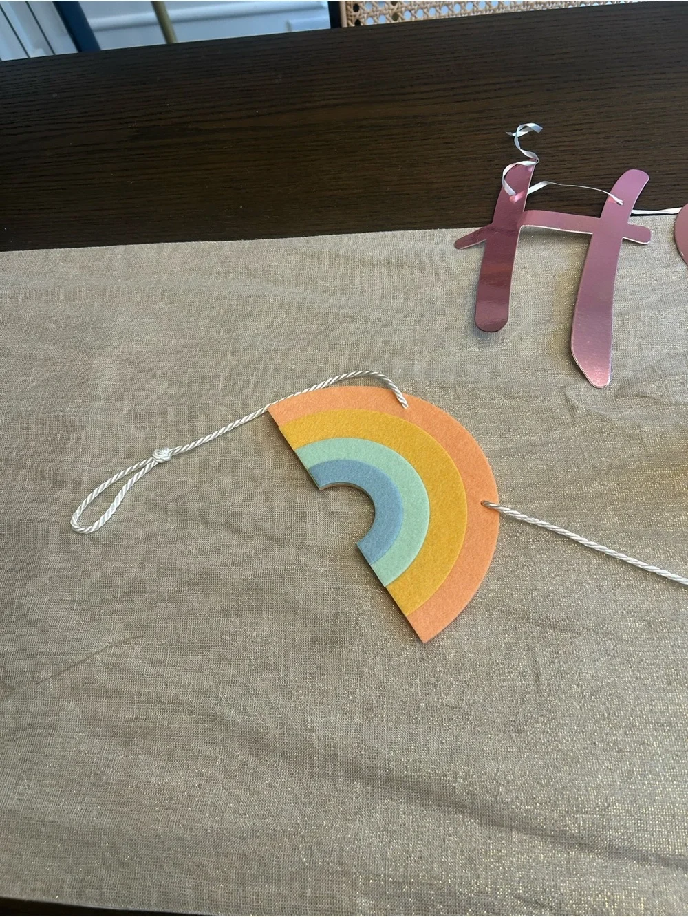 Pastel Birthday Party Decor Bundle – Rainbow Garland, Ice Cream Party Hats,